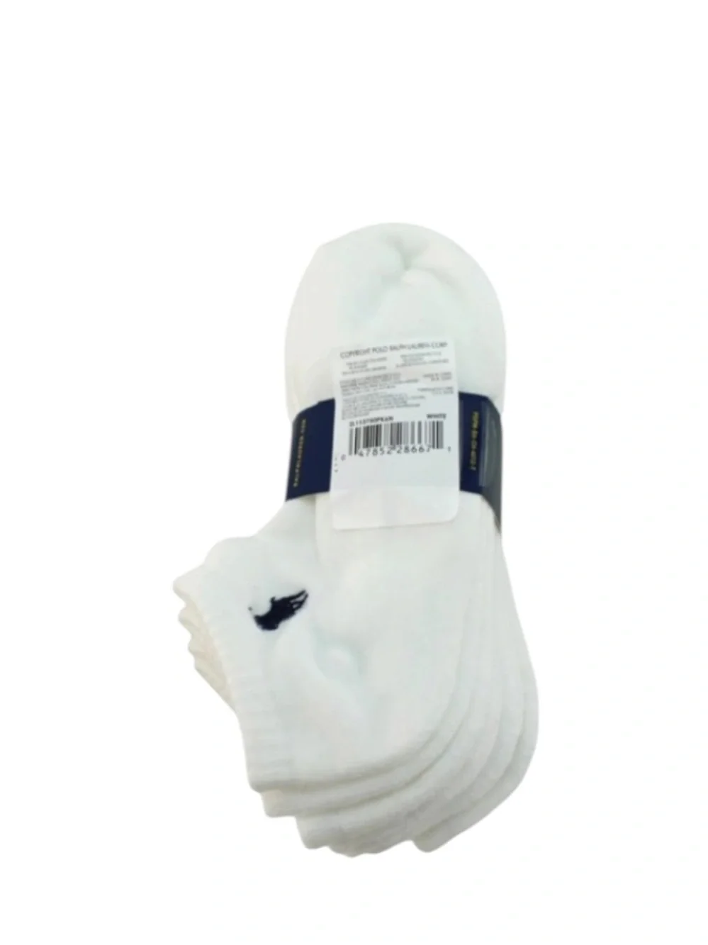 Polo by Ralph Lauren White Low-Cut Athletic No-Show Socks - 6 Pack